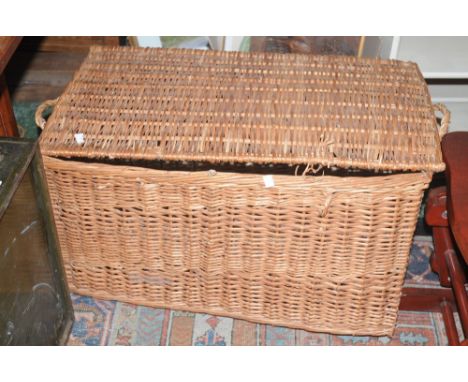 A large wicker hamper.