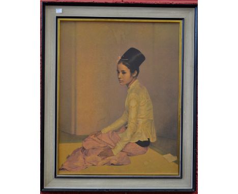 After Vladimir Trechikoff, a print, a seated young lady