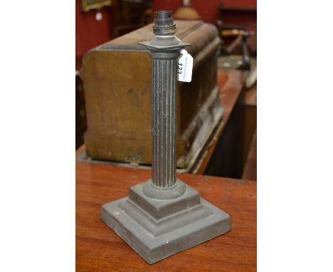 A brass Corinthian column lamp base