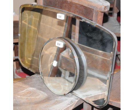 An Art Deco mirror; another rectangular (2)