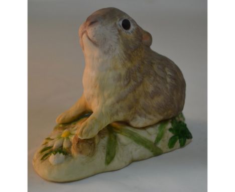 Bisque Porcelain Decorated, featuring the Sitting Bun-Bun "Muffet". Hand created, hand painted by the Cybis Studio Artists. I