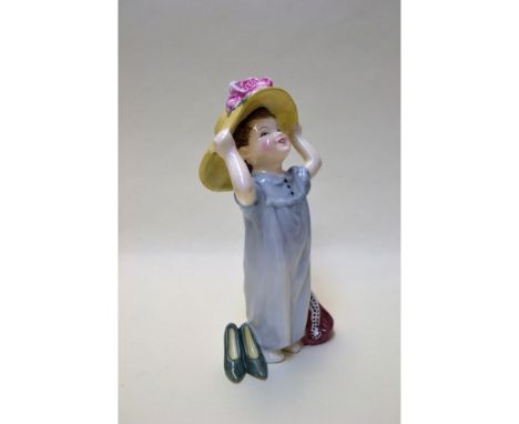 Glazed Porcelain Decorated, Child Figurine, all dressed up, hand created, hand painted by the artist of Royal Doulton. Hallma