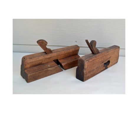 Vintage Tools, Collection of Two Hand Planes, Carpenters Tools. Size: 6"h x 10"w x 1.5"d. Size: 6"h x 9.5"w x 2.25"d Artist: 