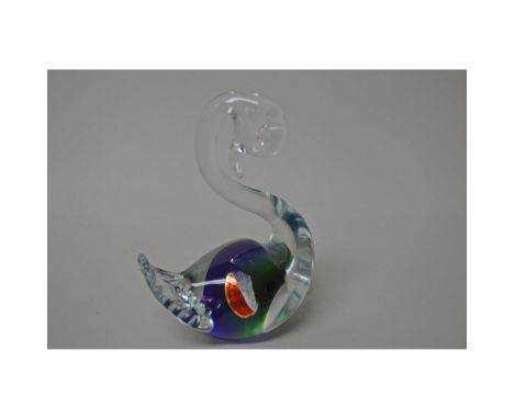 Handmade, handblown, Multi-Colors of Blue and Green, Vintage, Murano, Italy. Size: 5.5"h x 3.5"w x 2.5"d Artist: MURANOIssued