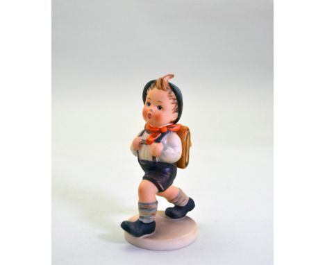 Glazed Porcelain Decorated, Vintage Figurine of a Young School Boy. Issued: 1960-69. Model Number: 82 /0. Origin: West German