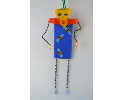 Flower Girl Fused Art Glass by Bird Brain. Let the "Flower Child" make things cool in your garden. Hand Crafted Fused Art Gla