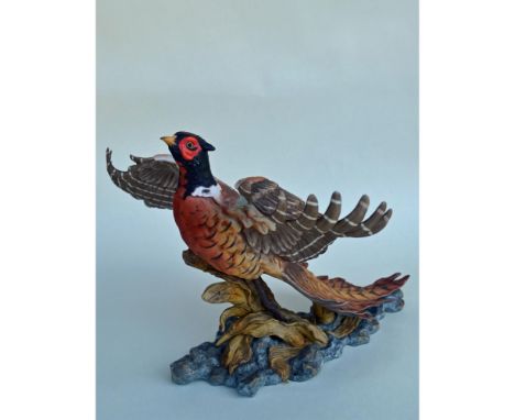 Bisque Porcelain Decorated, hand-created and created by the Artists at Home Co., featuring a beautiful hand-painted Pheasant 