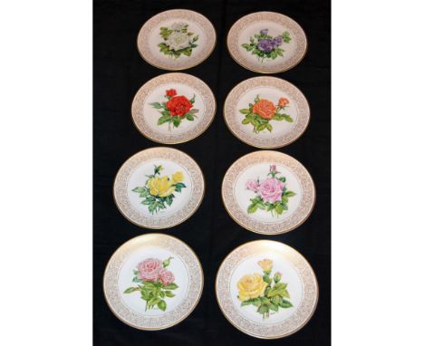 Fine Bone China, hand crafted by the Boehm Studios in Malvern, England. Gold Rim. Each Fine Bone China Rose Plate features a 