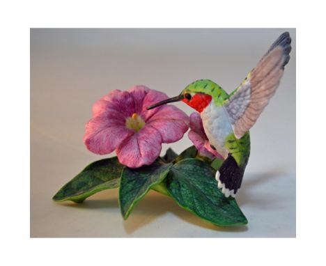 Fine Porcelain Decorated, hand created, hand painted by the Lenox Artists. Featuring a Hummingbird with its Wings open. Porce