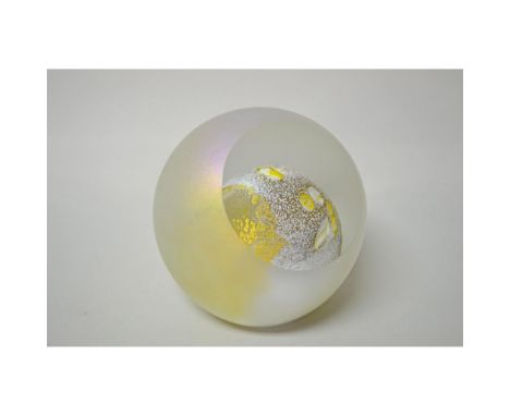 Handmade by the artists of GES, a Celestial Planet of the Moon, hand blown, Signed, Dated, GES 05, Vintage. Size: 3" diameter