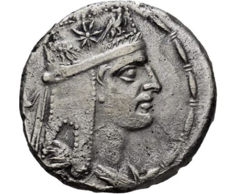 ANCIENT GREECE. KINGDOM OF ARMENIA. Tigranes II 'the Great'. Silver tetradrachm, circa 80-68 BC. Tigranokerta. Obv: draped bu