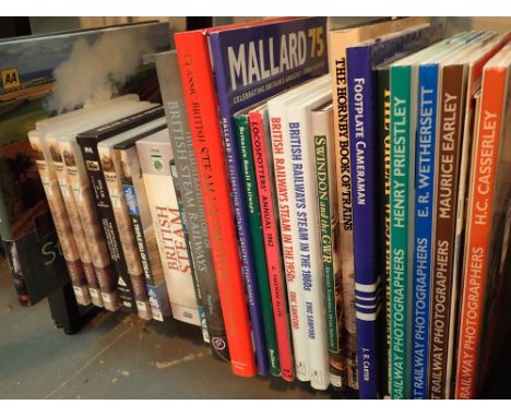 Shelf of railway books and DVDs 