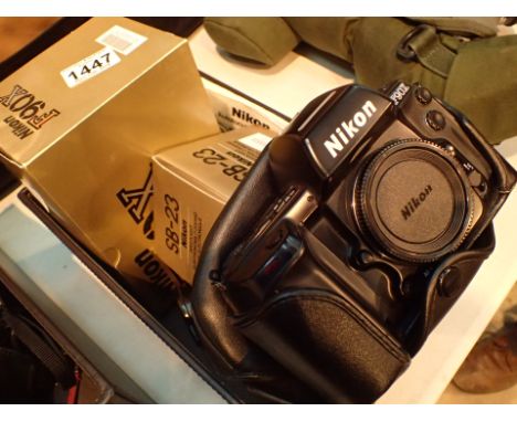 Nikon F90X film camera body Nikon Nikkor 35mm 1:1.4 and 5B-23 flash gun