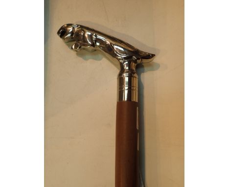 Jaguar handled walking stick