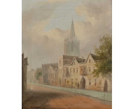 M * M * Jacobi'High St. Oxford', signed, inscribed with title verso, oil on canvas, 29.5 x 24.5cm