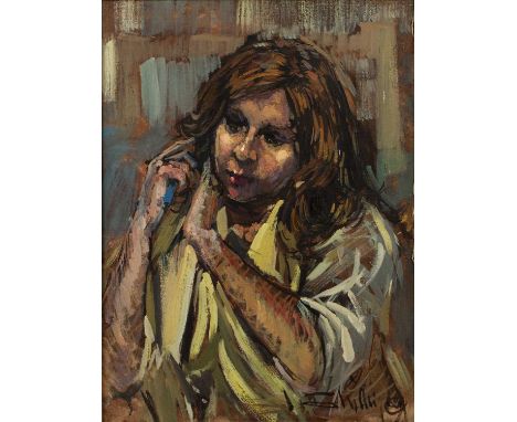 Arthur Shilling (Canadian 1941-1986)Portrait of a young girl, signed, oil on canvas board, 59.5 x 44cm With further details a