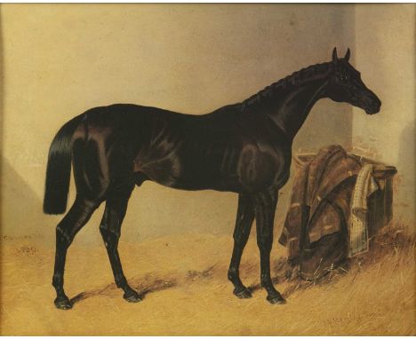 After John Frederick HerringA racehorse in a stable, chromo-lithograph, 39 x 49.5cm; and companion, a pair (2)