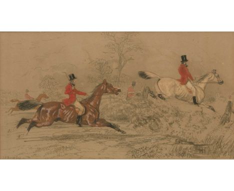 After John Frederick Herring'Over the Hedge' and 'The Kill', a pair, lithograph, published by Vincent Brooks, hand-coloured, 
