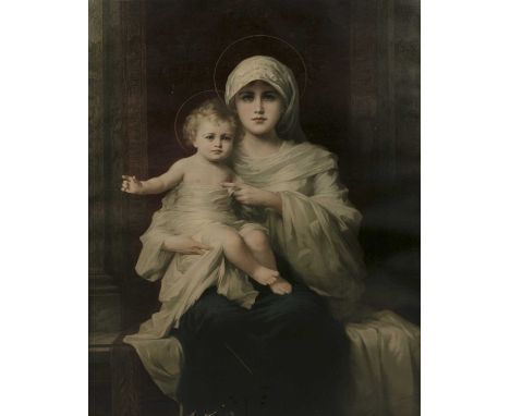 After Nathaniel SichelMadonna and child, chromo-lithograph, 94 x 69cmOne or two very small tears to edges. Slight crease to t