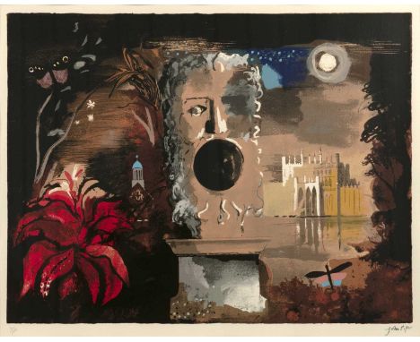 John Piper (1903-1992)Curtain design for the performance of 'Façade' by William Walton, signed in pencil and no. 11/100, lith