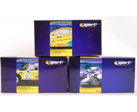 A collection of 3x original contemporary 1/32 scale Scalextric Sport Limited Edition plastic slot cars to include; C2485A Min