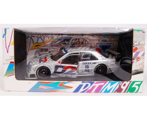 An original contemporary 1/18 scale Minichamps 18 Mercedes C-Klasse DTM 95 diecast model rally car. Box a bit worn, but mint 