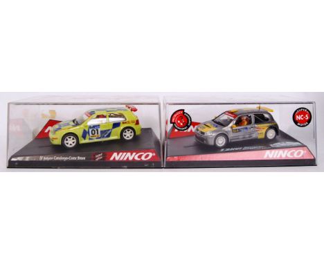 A collection of 2x original contemporary 1/32 scale Ninco Limited Edition plastic racing slot cars to include; 50231 V W Golf