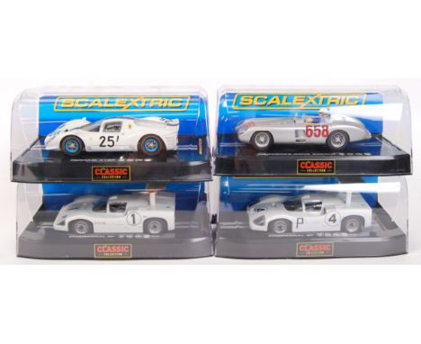 A collection of 4x original contemporary Scalextric' The Classic Collection' 1/32 scale plastic slot cars to include; C3814 M