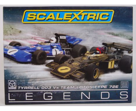 An original contemporary 1/32 scale Scalextric Tyrrell 003 V Team Lotus Type 72E Limited Edition Legends boxed set C3479A (no