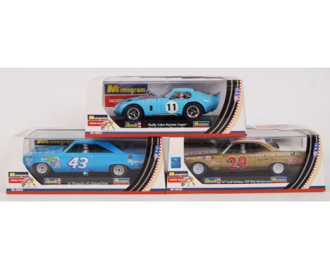 A collection of 3x original contemporary 1/32 scale 'Monogram Model Racing' plastic racing slot cars to include; 85-4845 '67 