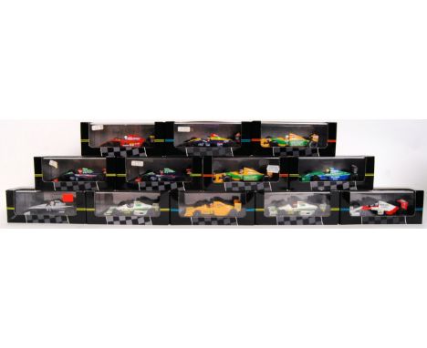 A collection of 12x original contemporary 1/43 scale ONYX F1 Formula One diecast model cars. Mint. All within their original 