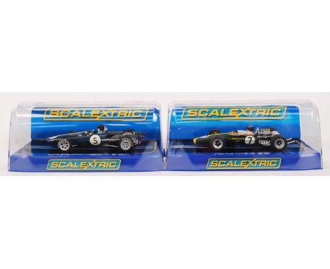 A collection of 2x original contemporary Scalextric 'The Classic Collection' 1/32 scale plastic racing slot cars to include; 