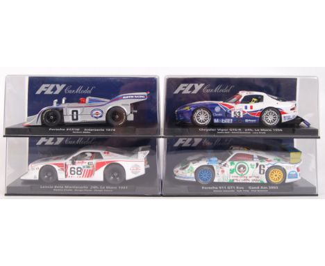 A collection of 4x original contemporary 1/32 scale 'Fly Car Model' racing model slot cars to include; A84 Chrysler Viper GTS