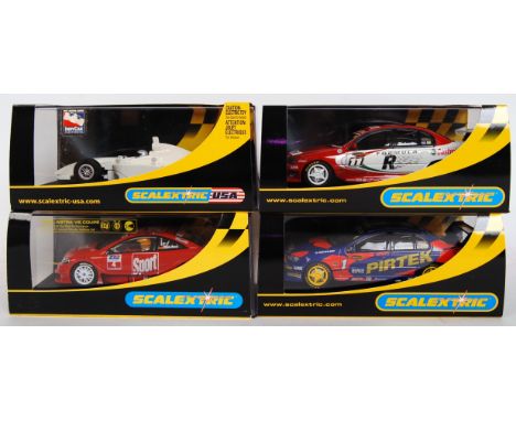 A collection of 4x original contemporary 1/32 scale Scalextric plastic racing slot cars to include; C2613 Ford Falcon BA, C26