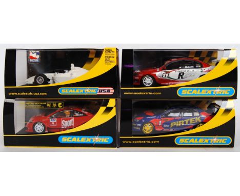 A collection of 4x original contemporary 1/32 scale Scalextric plastic racing slot cars to include; C2613 Ford Falcon BA, C26