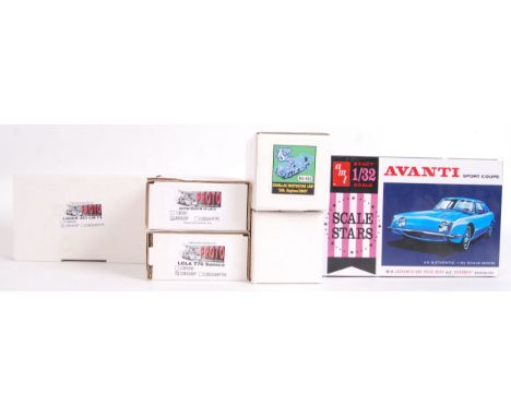 An assorted collection of 6x original contemporary 1/32 scale plastic slot car kits to include; Proto Slot, CB005P, CB026P, C