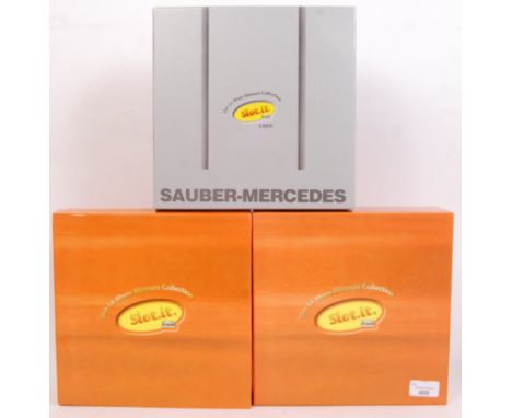 A collection of 3x Slot.it 1:32 scale slot racing car presentation Le Mans sets. All boxed, unused and as new. Comprising of: