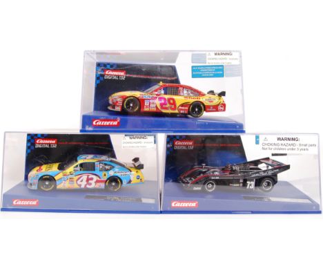 A collection of 3x original contemporary Carrera Digital 132 1/32 scale plastic model slot cars to include; 30417 Chevrolet I