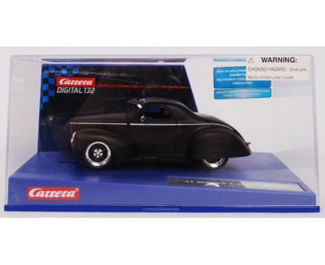 An orignal contemporary 1/32 scale Carrera Digital 132 30423 '41 Willys Coupe HotRod 'Leadsled' plastic racing slot car. With