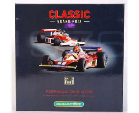 An original 2005 1/32 scale Scalextric 'Classic Grand Prix' Formula One 1976 C2558A Limited Edition slot car boxed set to inc