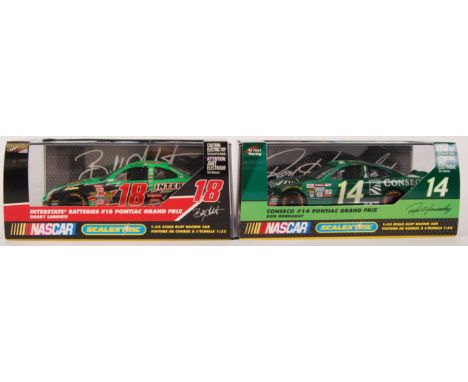 A collection of 2x original contemporary 1/32 scale Scalextric Nascar racing slot cars to include; C2445 Interstate Batteries