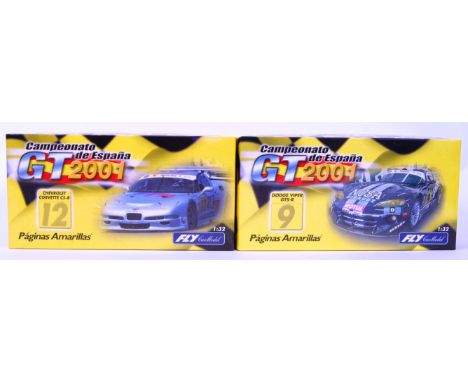 A collection of 2x original contemporary Fly Car Model 'Campeonato de Espana gt 2001' 1/32 scale plastic racing slot cars to 