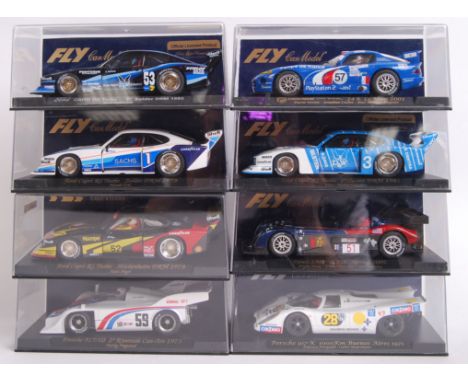 A collection of 8x original contemporary 1/32 scale Fly plastic racing slot cars to include; 88043 Ford Capri, A203 Viper, A1