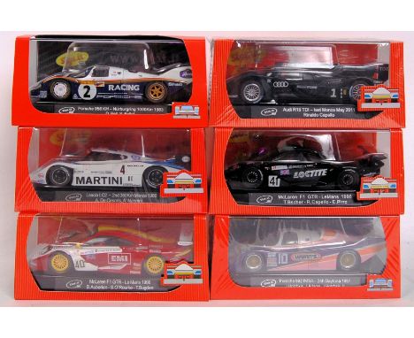 A collection of 6x original contemporary Slot it 1/32 scale plastic racing slot cars to include; CA10 McLaren F1 GTR, CA21d L