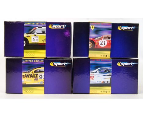 A collection of 4x original contemporary Scalextric sport limited edition 1/32 scale plastic racing slot cars to include; C24