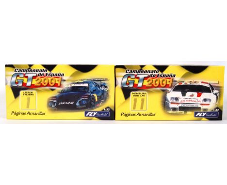 A collection of 2x original contemporary Fly Car Model 'Campeonato de Espana gt 2001' 1/32 scale plastic racing slot cars to 