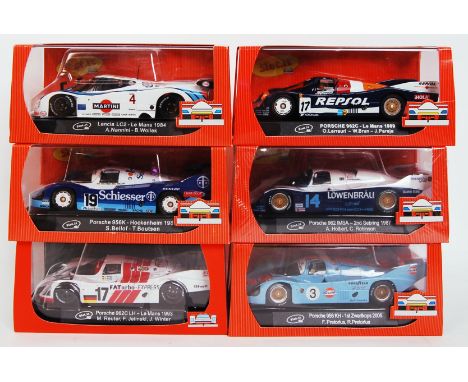 A collection of 6x original contemporary Slot it 1/32 scale plastic racing slot cars to include; SICA08C Lancia LC2, SICA09B 