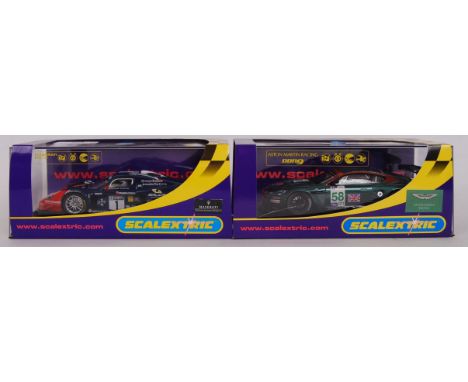 A collection of 2x original contemporary 1/32 scale Scalextric plastic racing slot cars to include; C2728 Maserati MC12 & C27