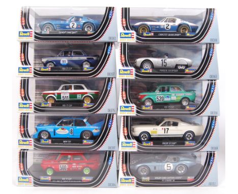 A collection of 10x original contemporary 1/32 scale Revell plastic racing slot cars to include; 08366 Corvette, 08361 Corvet