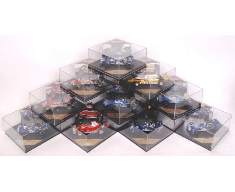 A collection of 10x original contemporary 1/43 scale Quartzo diecast model F1 Formula One cars to include; 4037, Q4038, 4009,